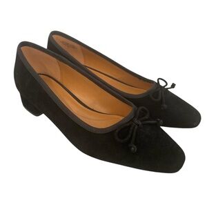 Talbots Black Suede Flats with Bow